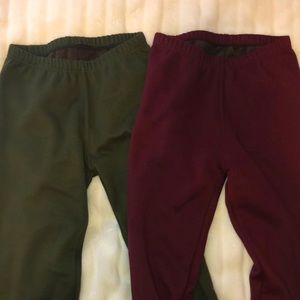 Insulated leggings red and green 2PC bundle